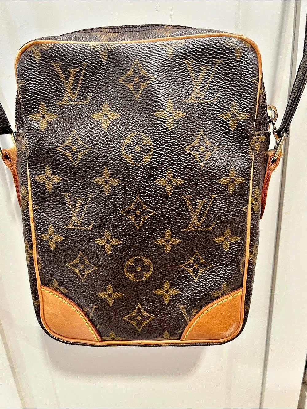 Louis Vuitton Danube PM Monogram Crossbody Bag Brown & Tan